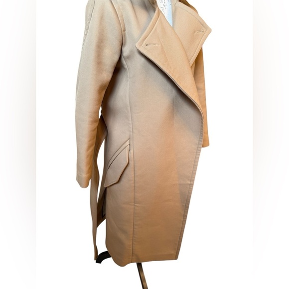 RAG & BONE AMBER Wool Blend Stylish Tan Long Coat - Picture 14 of 16